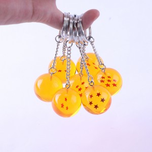 Dragon Ball Z 7 Stars Balls 2,7 cm PVC -figurer Leksaker Keychain Pendant Star Dragon Ball Z Keyring Cartoon Fans Collection Nya gåvor för barn