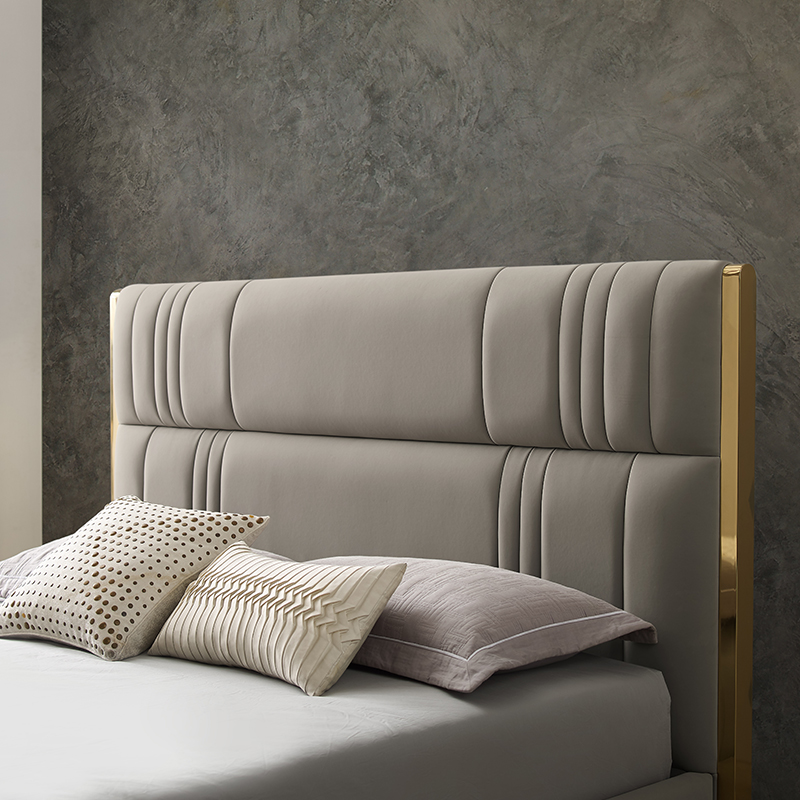 Italiensk hotell modern läderbädd 1,8 m dubbel lyxbädd king size sovrumsmöbler