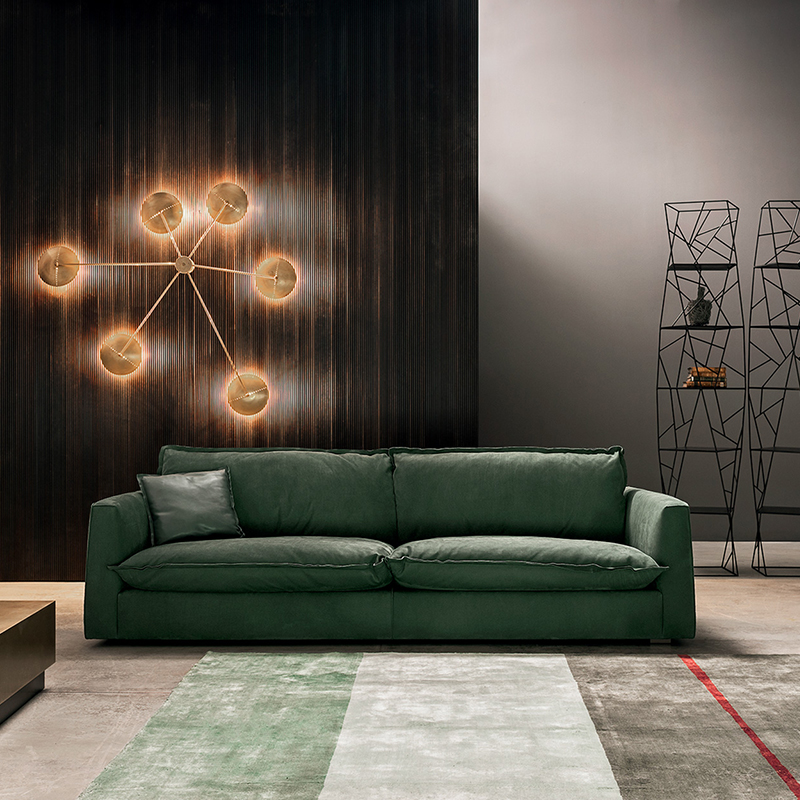 Italiensk design Baxter modern lyxlädersoffa uppsättningar för vardagsrum