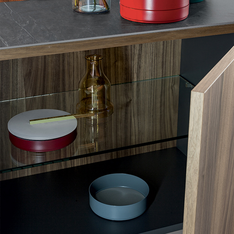 Nordic Modern Walnut Wood Sideboard träskåp tv -skåp vardagsrum