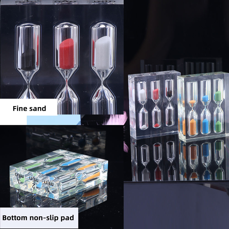 Akryl Sandtimers 3/4/5min Sandtimer för barn Färgglad timglas heminredning Sandglas födelsedag xmas presentkristall