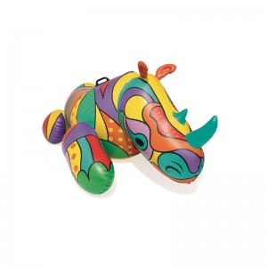 Popkulturnoshörning uppblåsbar sommarfest vatten leksak rida på flyter med tunga handtag