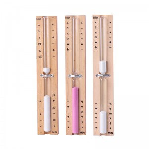 Factory grossist 5 15 minuter Eco Colorful Rotertable Hourglass Wood Bastu Sand Timer