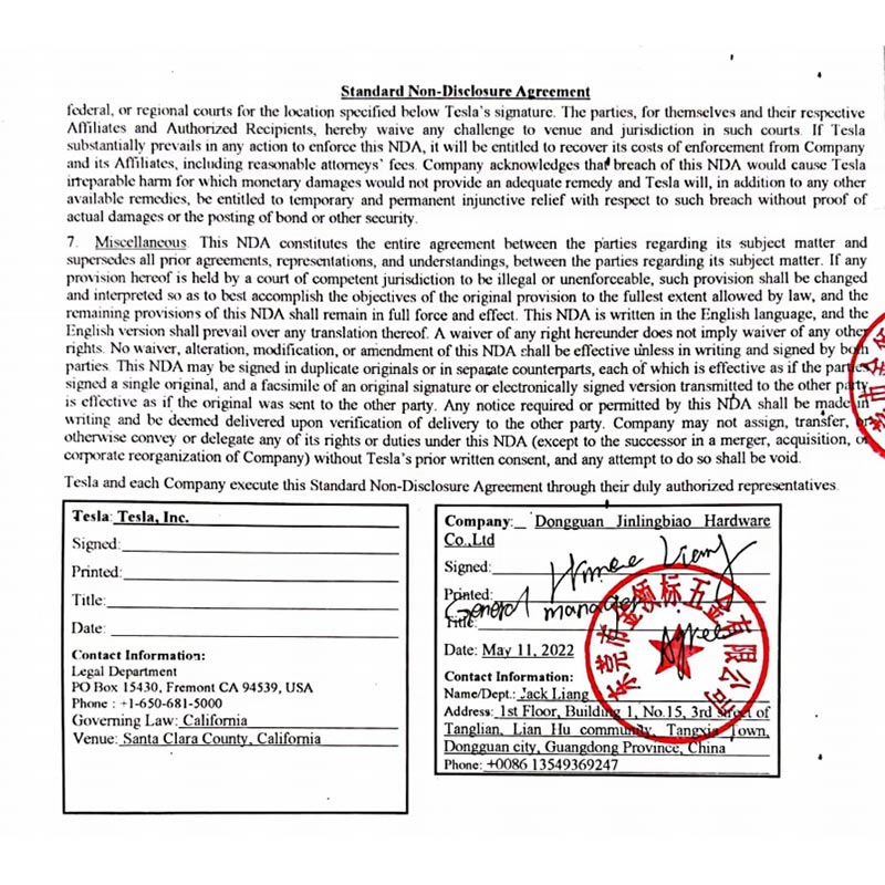 Jinglingbiao (Globao) företaget håller på attnå ett samarbete med Tesla.