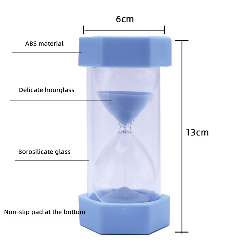 30 minuters lärare sandklocka lila hexagon plast timglas sand timer för hemdekorationer och utbildning