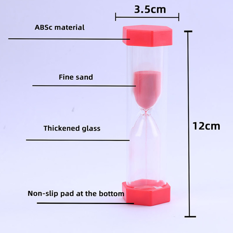 Fabriksförsörjning Anpassad logotyp utomhus plast 3min5min lila hexagon plast timglas sand timer