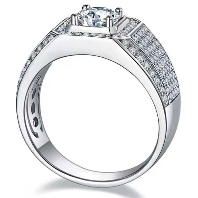 Engagement S925/18K/14k/10k med Moissanite/riktig diamant för människan