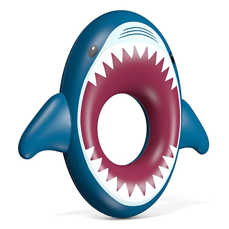 Uppblåsbar hajpool Float Shark Swimming Ring Uppblåsbara rider på Pool Party Raft Lounge Toys for Kids Adults