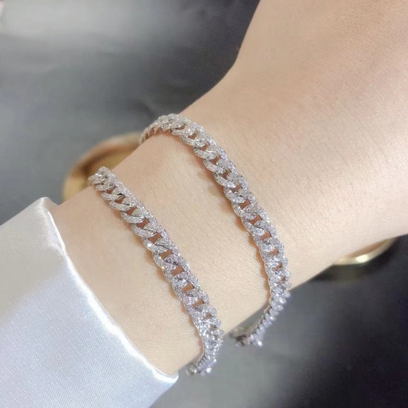 Tuochen smycken 18k/14k/10k guld kubansk armband med diamant/moissanite sten för människan