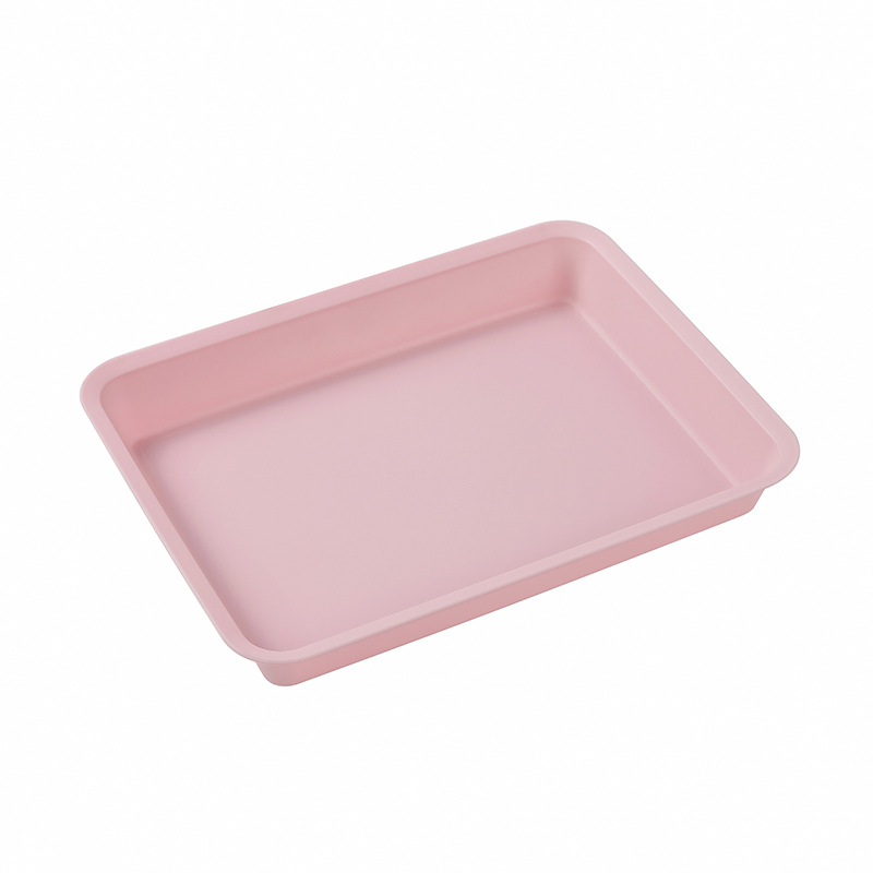 Rosa rektangulär form anpassad silikon matfruktpanna