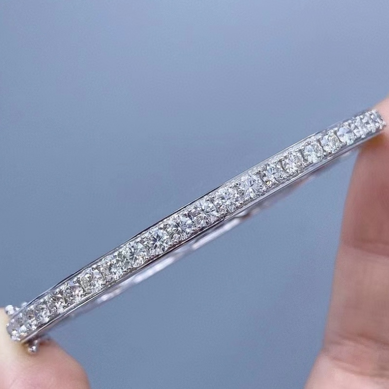 Tuochen smycken anpassad 18k guld med riktiga diamantstenarmband för flicka