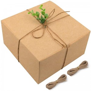 Moretoes Bruna presentförpackningar Kraft Pack 8x8x4 tum, pappers presentkartonger med lock för julklappar, brudtärförslagslådor, muffinslådor, hantverkspresentlåda