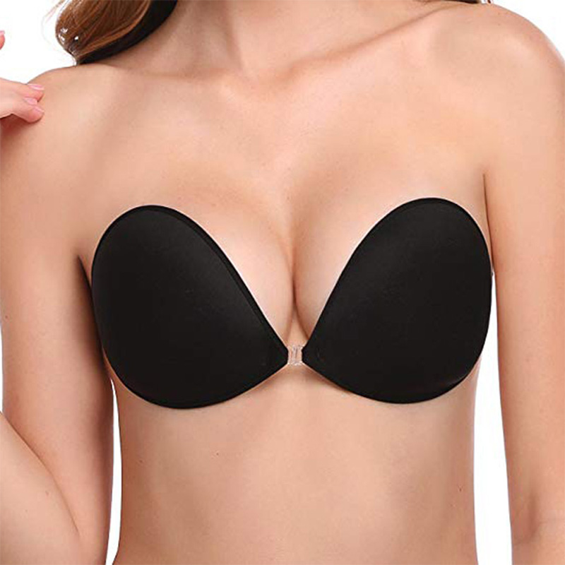 Lätt vikt Push Up Sponge Sticky BH för rygglös klänning