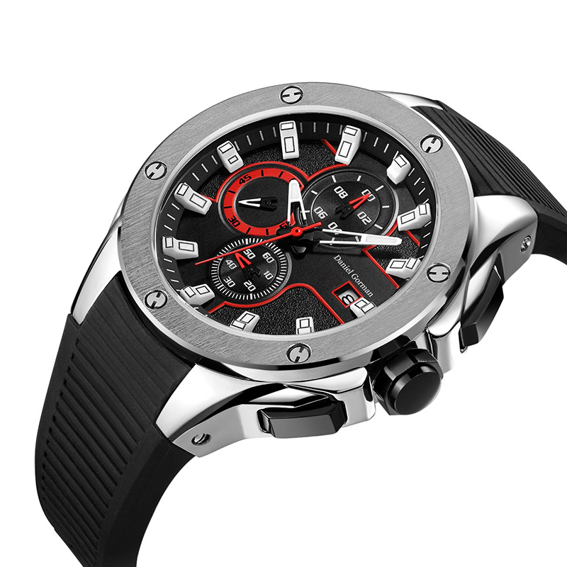 Daniel Gormantop Brand Luxury Sport Watch Men Militära klockor Blue Rubber Strap Automatic C Watches RM2205