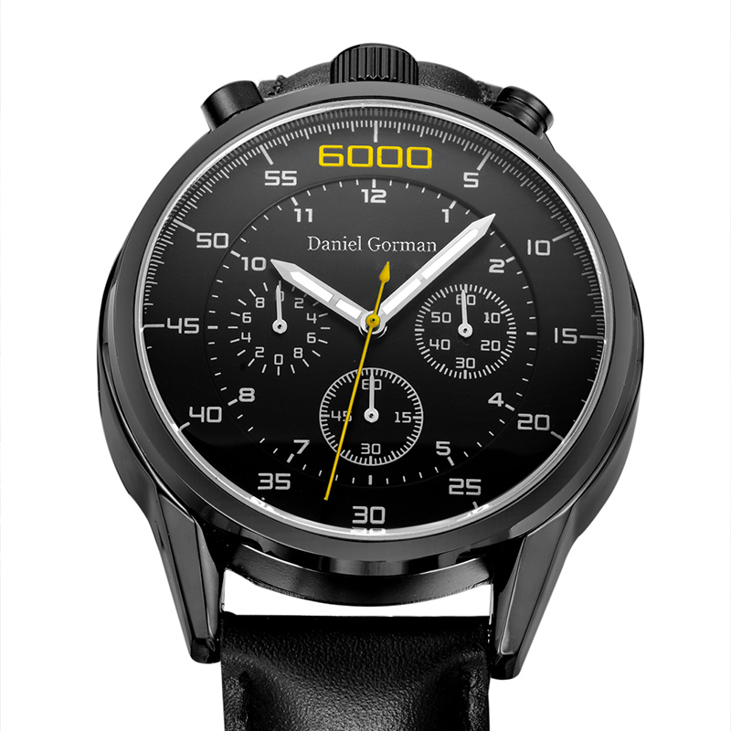 Daniel Gorman Casual Quartz Watch Men Classical Sports Watches rostfritt stål Klassiska kvartsklockor
