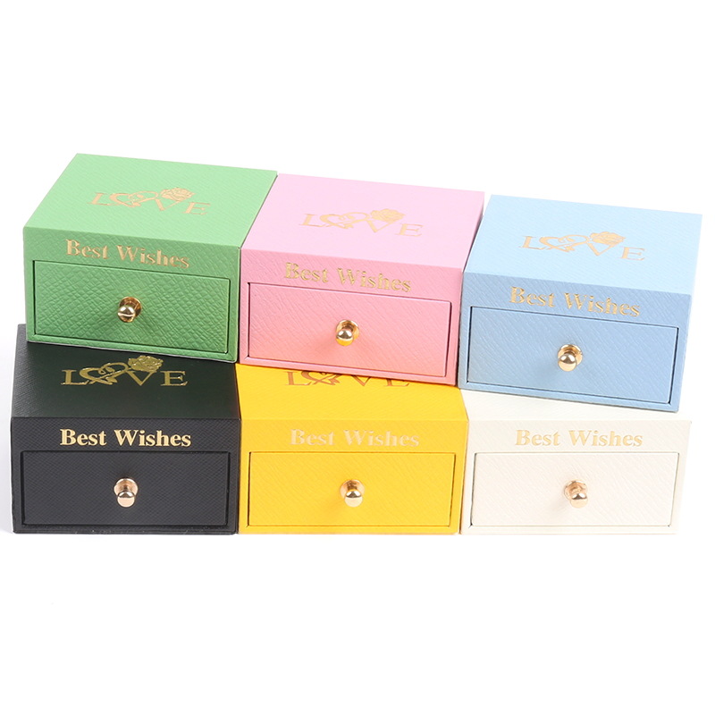 Ny Macaron Drawer Box Jewelry Box Ring Box Earring Box Pendant Necklace Box Jewelry Box Presentlåda