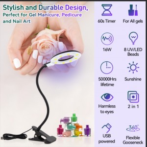 M&r 102a trådlös LED -nagellampa&16w fluorescerande lampa