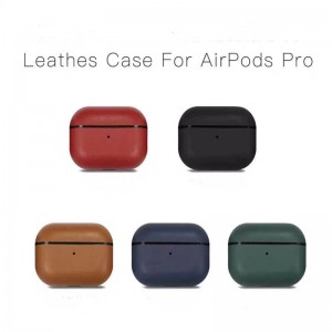 AirPods Pro Leather Case, äkta retroolja Vax galet hästläderfodral, helt handgjorda, främre ledning synlig, (mörkbrun)