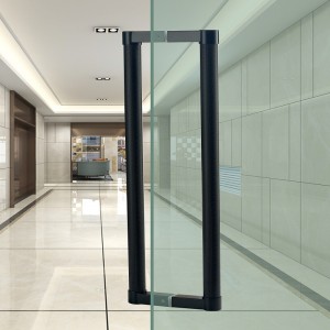 SS-022 Högkvalitativ dubbelsidig räfflad runda gals dörrdrag, rostfritt stål modernt ingångsdörrhandtag, matt svart