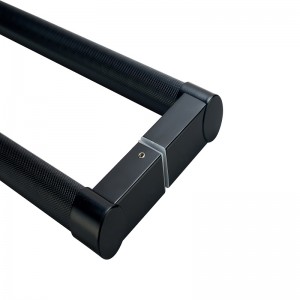 SS-022 Högkvalitativ dubbelsidig räfflad runda gals dörrdrag, rostfritt stål modernt ingångsdörrhandtag, matt svart