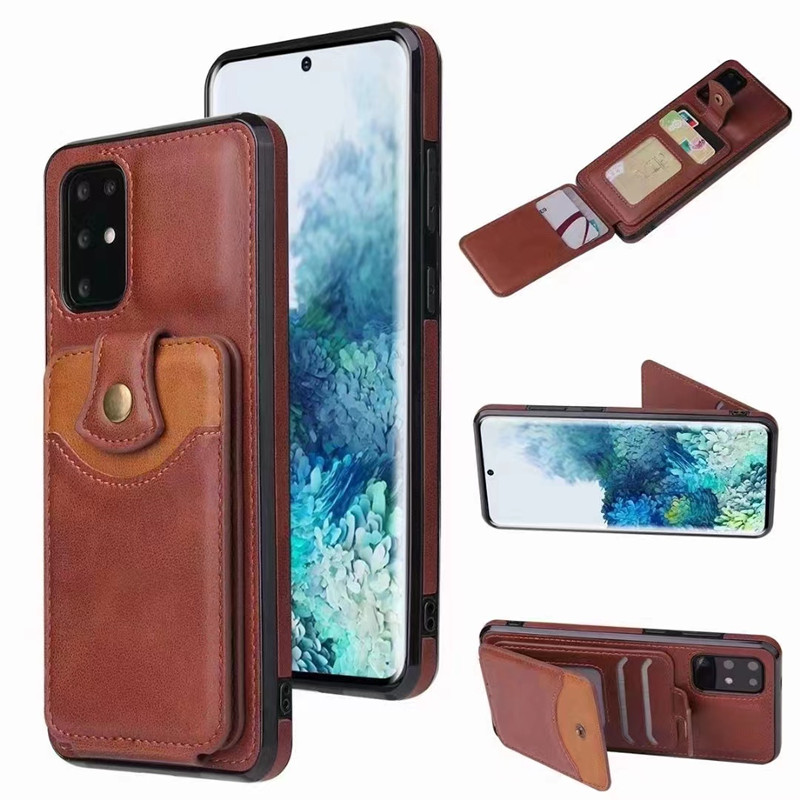 Lämplig för Samsung A52 Mobiltelefon Case Card Pack Protective Case kan sätta flera kort All-Inclusive-anti-fallet retro lädermönster