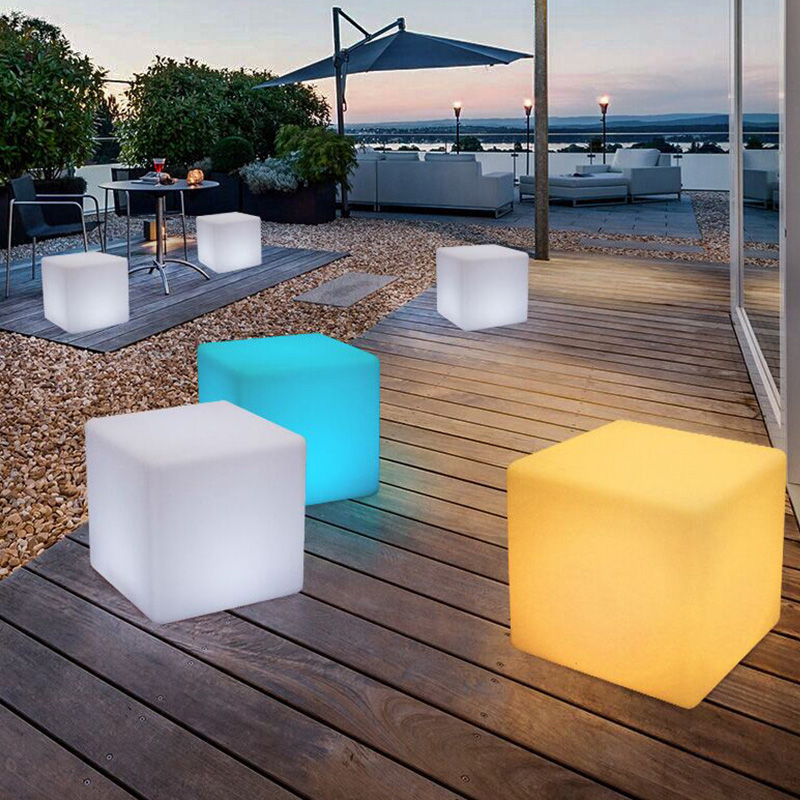 LED LUMINOUS CUBE Light Creative Outdoor Waterproof Stool KTV Square Chair Bar Stool Concert för Event Atmosphere Layout