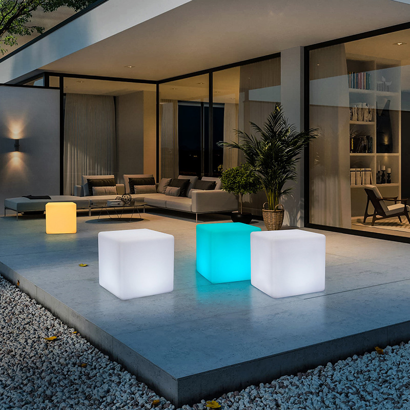 LED LUMINOUS CUBE Light Creative Outdoor Waterproof Stool KTV Square Chair Bar Stool Concert för Event Atmosphere Layout