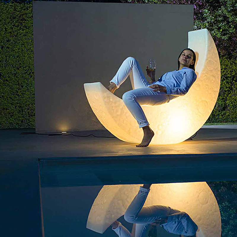 Party LED Lysande svängstol utomhus/indoor Plastic Moon Lamp lysande ledmåne