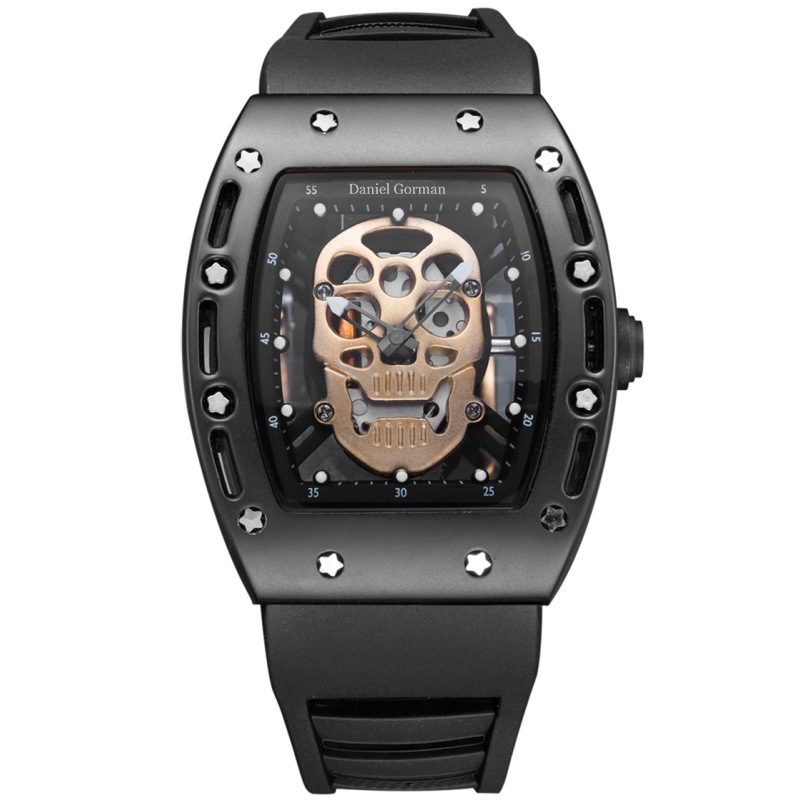 Mode Skull Men \\ 's Quartz Watch Daniel Gorman Go11 Creative Dial Watch for Men Clock Gold Life Waterproof Men's Watches Sports Style