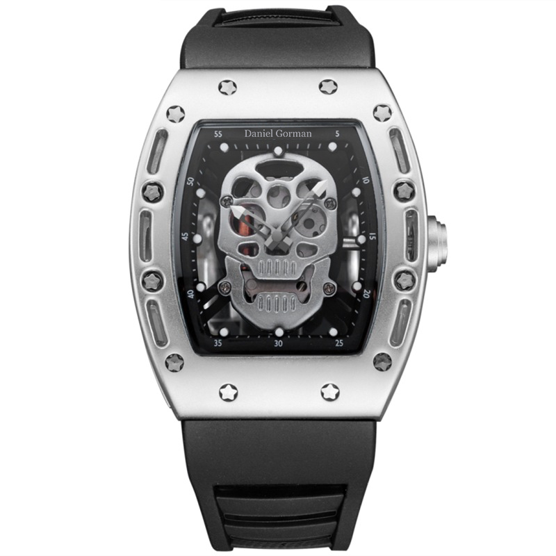 Mode Skull Men \\ 's Quartz Watch Daniel Gorman Go11 Creative Dial Watch for Men Clock Gold Life Waterproof Men's Watches Sports Style