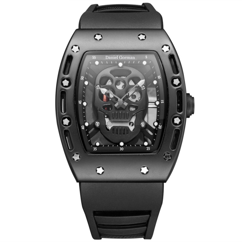 Mode Skull Men \\ 's Quartz Watch Daniel Gorman Go11 Creative Dial Watch for Men Clock Gold Life Waterproof Men's Watches Sports Style