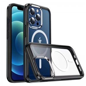 Lämplig för iPhone 13 Magentic Case, Transparent Magnetic Design Wireless Quick Charging Protective Case