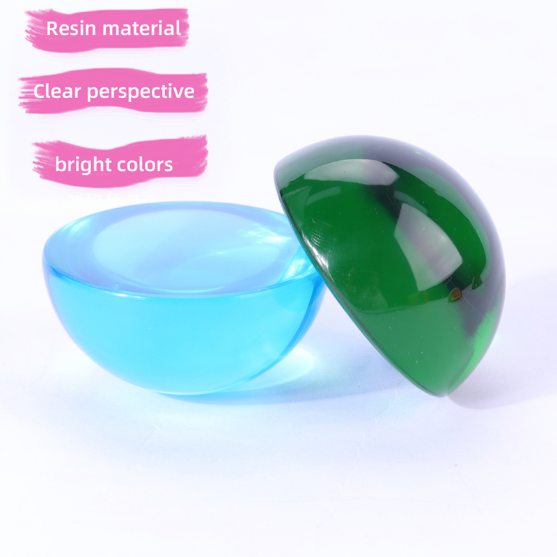 Anpassade fengshui -ornament Hemdekoration klar kupol färgglad sfär harts kristall akryl rund halvklot pappersvikt set