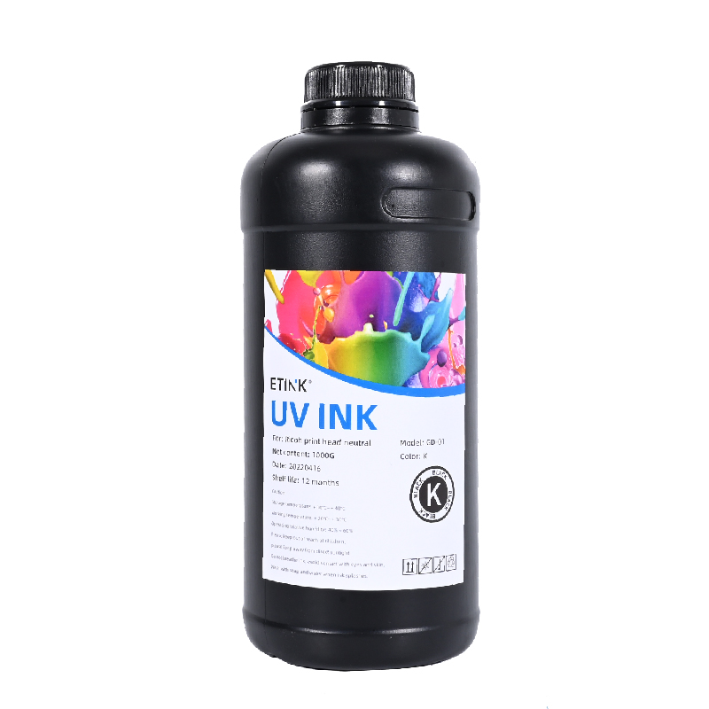 UV-ledd mjuk bläck är lämplig för Ricoh-utskriftshuvud för att skriva ut akryl PVC