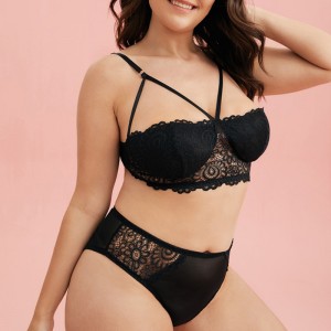 Floral spetssele 2 stycken underkläderuppsättning sexig underkläderuppsättning