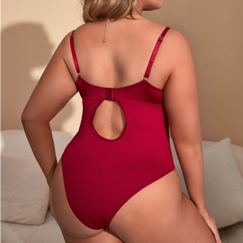 Spetsinsats bodysuit sexig seleneddies och bustiers med spets trim