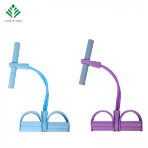 Elastisk sitta upp Pull Rope Abdominal Oviter, 4-tube Elastic Sit Up Pull Rope med fotpedal Fitness Stretching Slimming Training Yoga Equipment