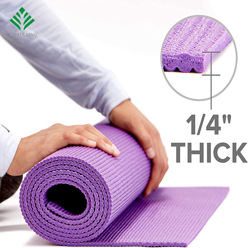 Premium yogamatta med yogamatt bärare, kricka, 72 tum x 24 tum x 1/4 tum tjock