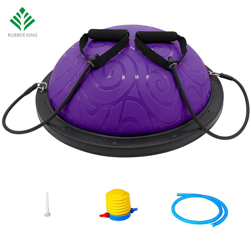 Half Ball Balance Trainer med remmar Yoga Balance Ball Anti Slip For Core Training Home Fitness Strength Asaction Workout Gym