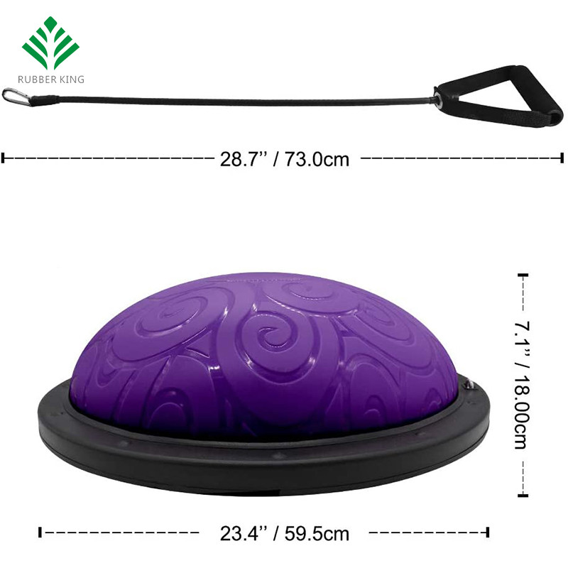 Half Ball Balance Trainer med remmar Yoga Balance Ball Anti Slip For Core Training Home Fitness Strength Asaction Workout Gym