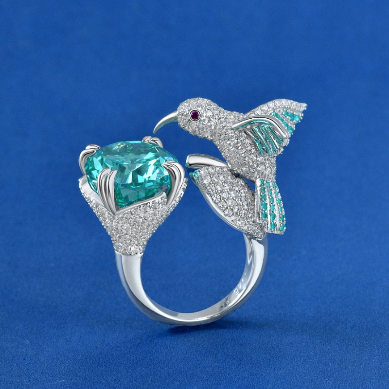 Ny design Sterling Silver 925 med AAAAA Zircon Stone Bird Ring Ready to Ship