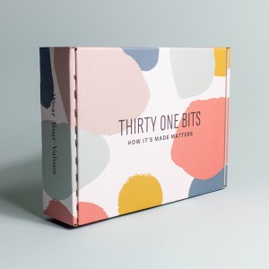 Dubbelsidig rosa flygplan Box Square Express Kläder T-shirt Förpackningsbox Multi-storlek Färglåda Korrugerad låda