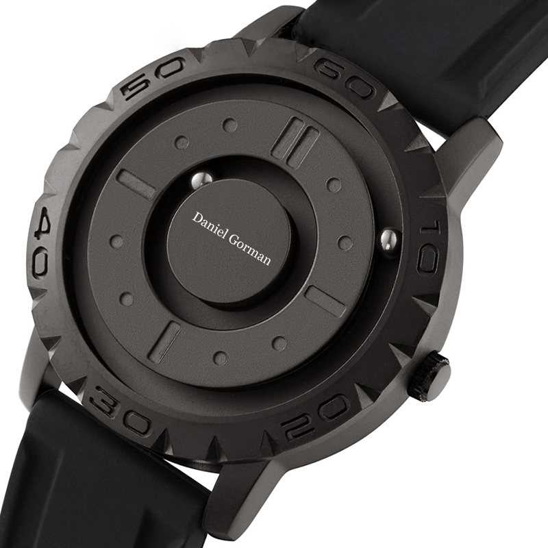 Daniel Gorman Go14 Magnetic Bead Men \\ 's Watch Personlig kreativ sportklocka cool gränslös modedesign rostfritt stål banden vattentät klocka
