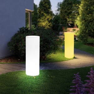 LED Outdoor Garden Art Decor Lights RGB Color Change Cylindrical Floor Lamp Batteridriven vattentät med fjärrkontroll för trädgårdsdekor, kommersiellt, bröllop, firande