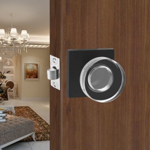 S2601 Modern skivform Crystal Door Knob, Passage Set, Highclate Door Lock Keyless
