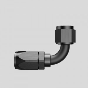 90 graders aluminium svängde en slangänd passning för flätad bränsleledning