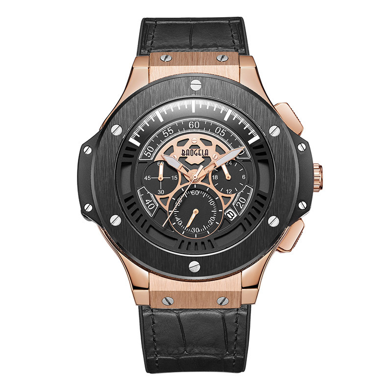 Baogela Hommes Montres Hommes Horloge de Luxe Marque Quartz Sport Montre Rose Chronograph Mode Montre-Armband Pour Hommes1910