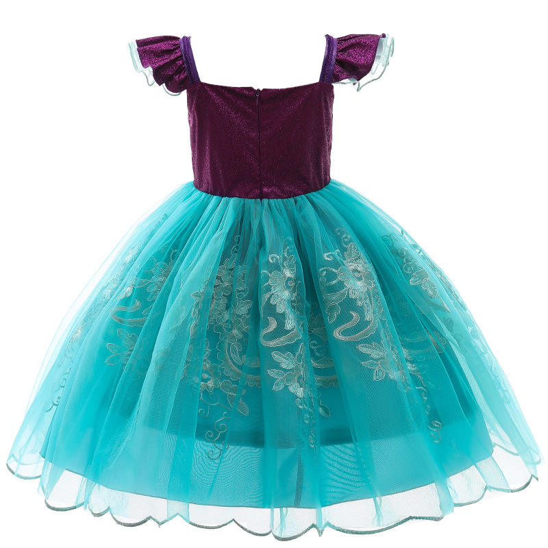 Flickor lilla sjöjungfru ariel prinsessan klänning halloween fancy kostym barn baby flicka karneval födelsedagsfest kläder sommarklänning