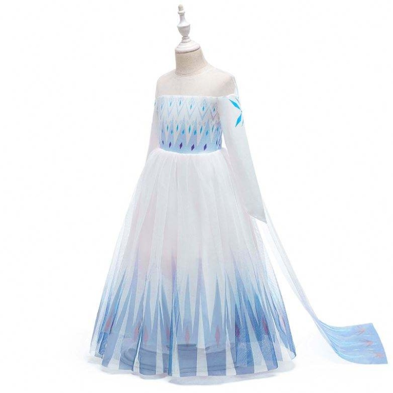 Baige New Design Girls Anna White Dress Cosplay Party Dress Up Princess Elsa Movie Children kläder