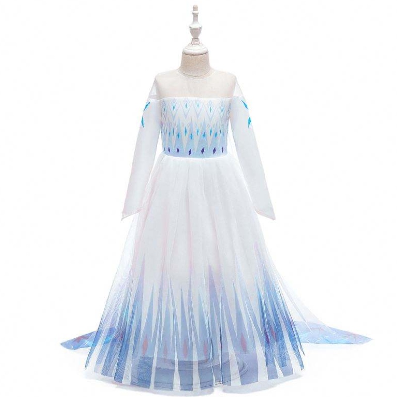 Baige New Design Girls Anna White Dress Cosplay Party Dress Up Princess Elsa Movie Children kläder